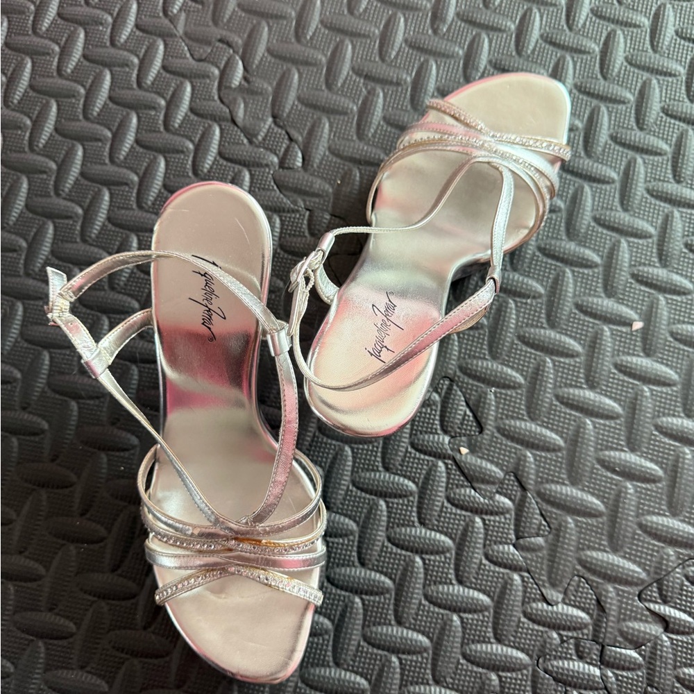 Elegant Silver Strappy Sandals